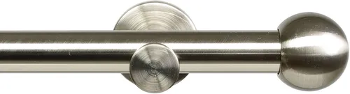 Liedeco Gardinenstange Modern Line Kugel, Ø 16 mm, 1-läufig, Fixmaß, verschraubt, Metall