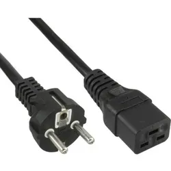 InLine® Netzkabel 16A, Schutzkontakt gerade / Kaltgerätestecker IEC320/C19, 3m Kabel Stromkabel