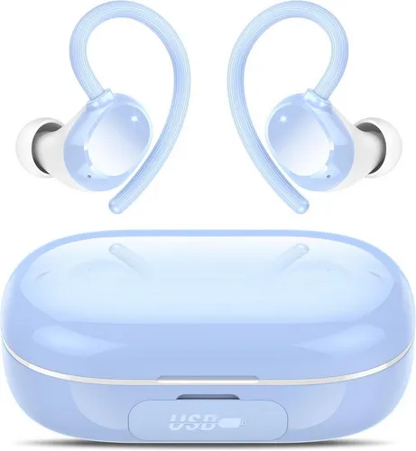 Lekaby Bluetooth 5.3 Sport Kopfhörer mit ANC und 80h Akku In-Ear-Kopfhörer (Das integrierte HD Mikrofon mit KI-Rauschunterdrückung liefert klare Gespräche selbst in lauten Umgebungen oder bei Wind., Kabellose Bluetooth Kopfhörer mit HD Mikrofon und IPX8 Schutz)
