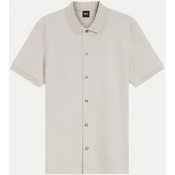 BOSS Black Hemd Beige XL - Elegantes BOSS Black Hemd in Beige, aus 100% Baumwolle für hohen Tragekomfort. Mit einzigartiger Blasen-Struktur und klassischem Polokragen – ideal für Büro und Freizeit.