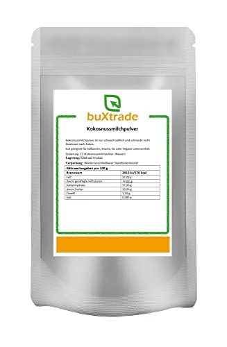 Kokosnussmilchpulver | Vegan | Gluten & Laktosefrei | Kokosaroma | Buxtrade 500 g