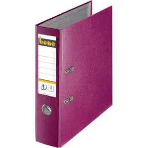 bene No.1 Power Ordner brombeer - 8,0 cm DIN A4, mit Qualitäts-Hebelmechanik und FSC-zertifiziert für einfache Büroorganisation