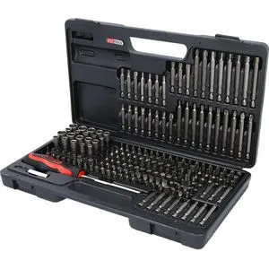 KS-Tools Bitset 911.2008, 208-teilig - Werkzeug-Set mit 208 Teilen, inklusive magnetischem Schnellwechselbithalter und vielfältigen Bit-Profilen. Ideal für Handwerk und Industrie, perfekt für Akkuschrauber und Handbetätigung.