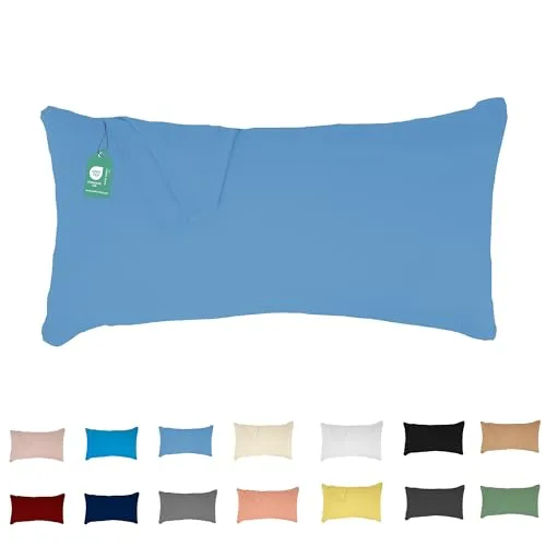 Livessa Kissenbezug 40 x 80 cm - Verdeckter Reißverschluss an der Langen Seite, Kopfkissenbezug aus%100 Baumwolle Jersey Stoff, Ultra weich und atmungsaktiv, Oeko-Tex Zertifiziert