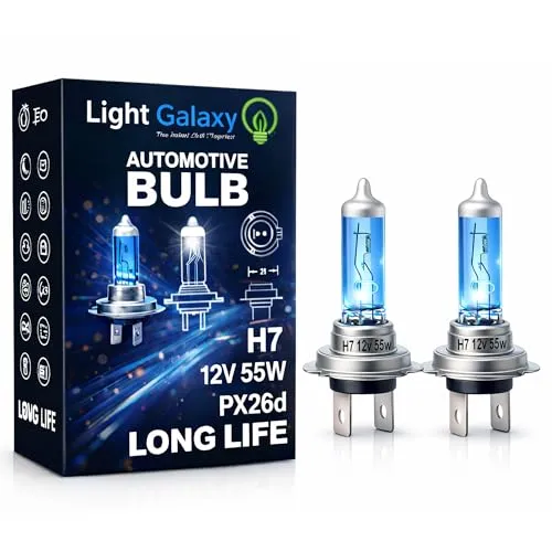 Light Galaxy ... Ihr Lichtlieferant 2x H7 Super-White 12V 55W Halogenlampen PX26d Klares weißes Licht Abblendlicht Fernlicht