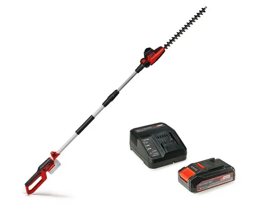 Einhell Akku-Heckenschere GC-HH 18/45 Li T mit Teleskopstab - Heckenschere mit 410 mm Schnittlänge, 7-fach neigbarem Motorkopf und PXC-Starter-Kit für flexibles Arbeiten und hohe Ergonomie.