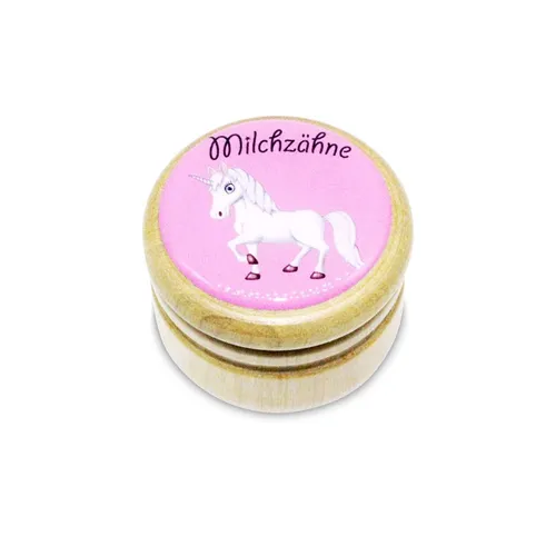 Milchzahndose Einhorn Zahndose Milchzähne Bilderdose aus Holz 7011