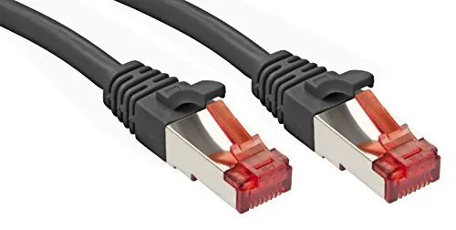 Lindy 47782 RJ45 Netzwerkkabel - Patchkabel CAT 6 S FTP, 7.50 m schwarz, hohe Übertragungsgeschwindigkeit für stabile Netzwerkverbindungen