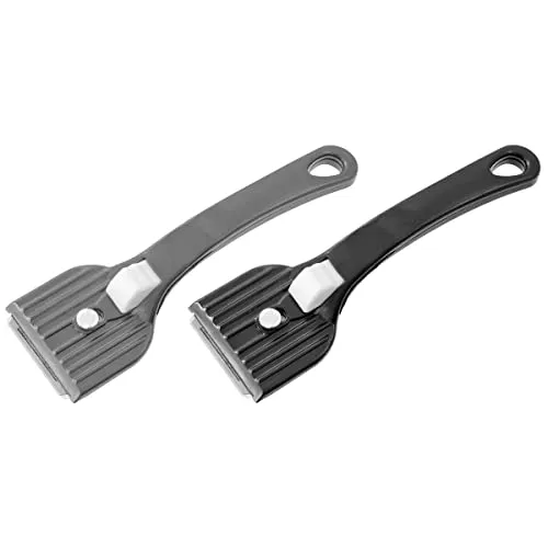 Fackelmann Reinungsschaber, Kochfeldschaber mit integrierter und arritierbarer Klinge aus Edelstahl, Ceranfeldschaber mit Griff aus Kunststoff (Farbe: Grau oder Schwarz - nicht frei wählbar), Menge: 1 Stück