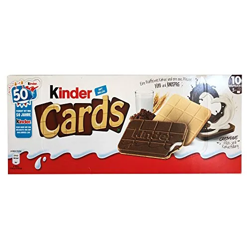 Kinder Cards Kekse mit Milch und Kakaofüllung (128g Packung)
