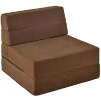 Costway 3 In 1 Klappbares Schlafsofa Braun 190 x 71 x 15 cm