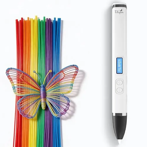 Produktbild Filapen Premium 3D Stift Set Weiß – PCL Filament, kein Verbrennungsrisiko, ab 8 Jahren, 25m Filamente + Vorlagen