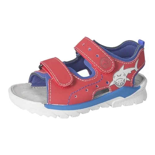 RICOSTA Jungen Sandalen SURF - Bequeme Sommerschuhe in Rot/Kobalt - Wanderschuhe für Kinder, waschbar und mit komfortablem Klettverschluss für einfaches An- und Ausziehen.