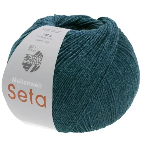 LANA GROSSA Meilenweit Seta | Sockengarn mit Seidenanteil, waschmaschinenfest | Handstrickgarn 55% Schurwolle (Merino), Polyamid, & Seide | 100g Wolle zum Stricken & Häkeln | 400m Garn FB35