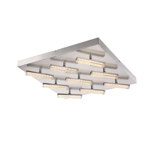 Globo Deckenleuchte DL Nickel Matt, 9xLED - Elegante Beleuchtung - Lampen: Moderne LED Deckenleuchte mit 9 schwenkbaren Spots für optimale Raumausleuchtung und stilvolle Akzente in Ihrem Zuhause.