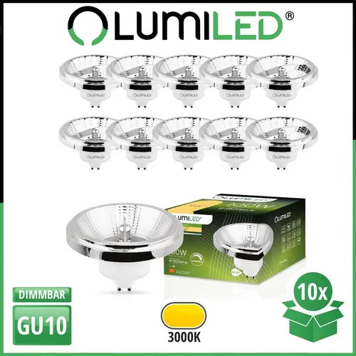LUMILED 10x GU10 LED Lampe AR111 ES111 15W DIMMBAR
