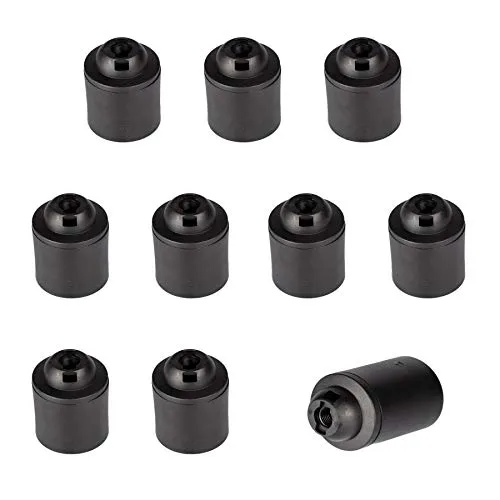 E27 Lampenfassung (PBT), Mantel glatt Schwarz 10 Stk.