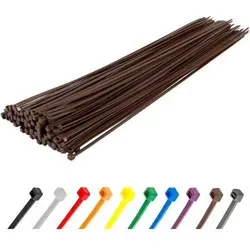 Kabelbinder 100 Stück Braun, 79 kg Zugfestigkeit, UV-beständig - Praktisches 100er-Pack brauner Kabelbinder, 450 mm x 9,0 mm, ideal für Heimwerker und Profis. Mit 79 kg Zugfestigkeit und UV-beständigem Material bist du für alle Projekte bestens gerüstet – drinnen und draußen.