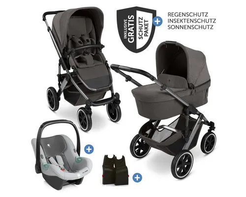 ABC Design Kombi-Kinderwagen Salsa 5 Air Set - Almond, 3in1 Buggy mit Babywanne & Babyschale - Der vielseitige Kombi-Kinderwagen Salsa 5 Air bietet eine komfortable Babywanne und einen flexiblen Sportsitz. Mit Lufträdern und Federung ist er ideal für jeden Untergrund und sorgt für hohen Fahrkomfort. Inklusive umfangreichem Zubehör.