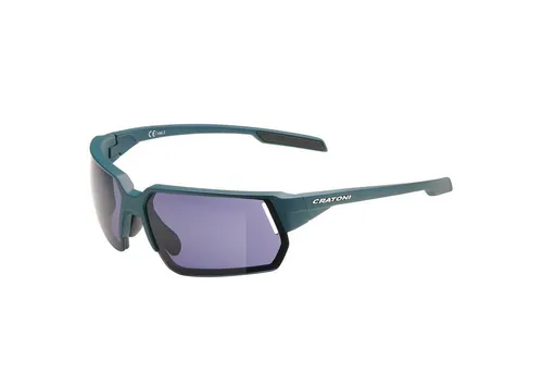 Cratoni C-Lite Color+ Fahrradbrille - Sportbrille in Blau/Grau/Grün - Sportbrille mit UV-Schutz und modernem Design, ideal für Radfahrer und Outdoor-Sportler.