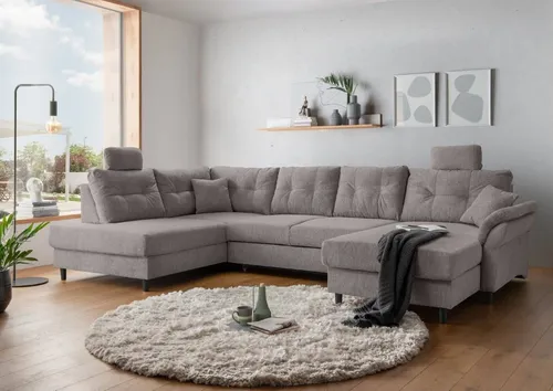 Myhomelando Wohnlandschaft Wohnlandschaft Brazil Corto, mit Schlaffunktion, Bettkasten, Kopfstützen