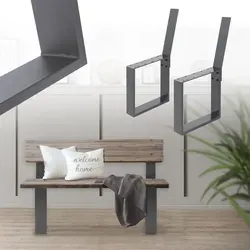 2er Set Bankgestell Gartenbank - Anthrazit Stahl - Hochwertiges Set für Gartenbänke, aus pulverbeschichtetem Stahl für Langlebigkeit und Stabilität – ideal für stilvolle Außenbereiche.