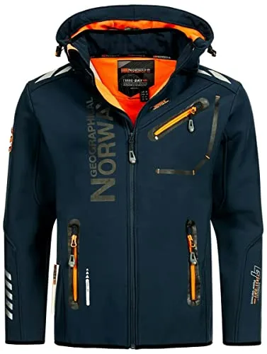 Geographical Norway Herren Softshell Jacke - RAINMANN - Outdoor Softshelljacke für Herren mit Turbo Dry 5000 Technologie, ideal für wechselhaftes Wetter und ausgestattet mit 2 seitlichen Reißverschlusstaschen.