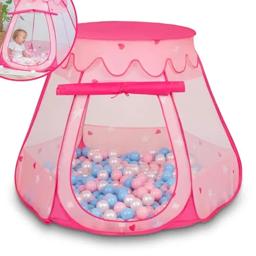 Selonis Baby Spielzelt mit 100 Plastikkugeln, Pink von SELONIS