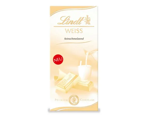 LINDT Schokolade, Lindt Tafelschokolade weiss feinschmelzend der Klassiker 100g