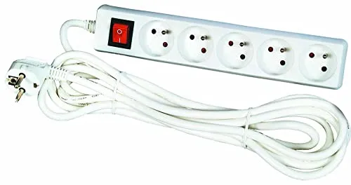 Voltman DIO013035 5-fach Steckdosenleiste, mit Schalter, Kabellänge: 1,5 m