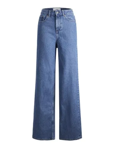 JACK & JONES Damen Jjxx Jxtokyo Wide Hw Jeans - Stylische Wide Leg Jeans in Medium Blue Denim, ideal für einen trendigen Look und perfekten Sitz. Größe 27W / 32L.