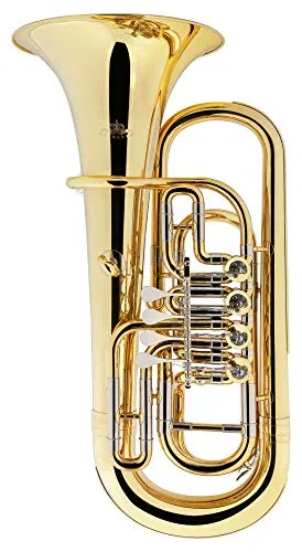 Lechgold HB-18L Hüttenbariton - Bb-Stimmung - Schallbecher: 300 mm Messing - komplett aus Messing - Höhe: 66 cm - inkl. Leichtkoffer und Mundstück