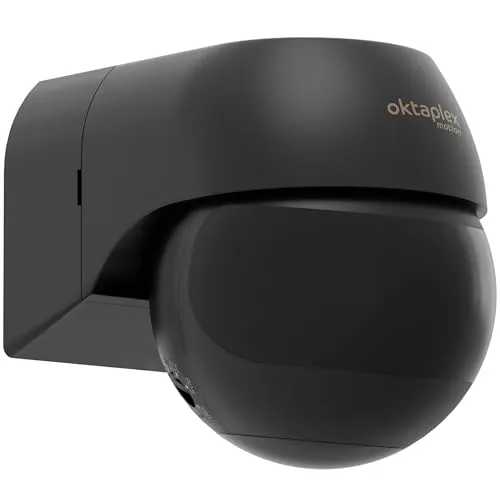 Oktaplex Anja Bewegungsmelder mit 2 Sensoren Außen 12 Meter / 180 Grad Erfassung schwenkbar LED geeignet PIR-Sensor IP44 Motion Sensor anthrazit