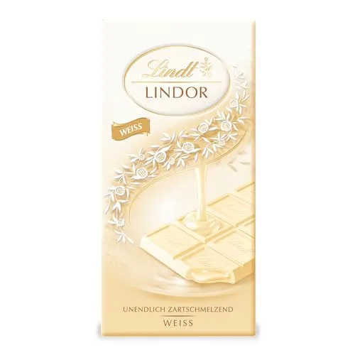 Lindt Schokolade | LINDOR Tafel Weiß | 100g | weiße Schokolade mit unendlich zartschmelzender Füllung | Schokoladen-Tafel