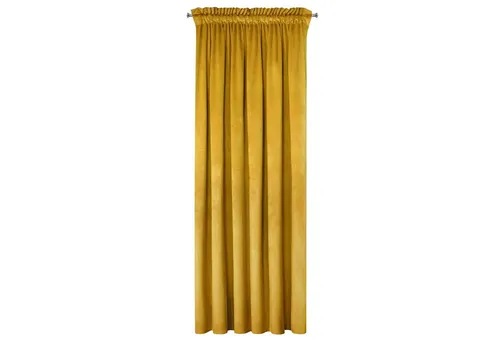 Design91 Vorhang aus Velours Wohnzimmer Schlafzimmer Blickdicht Kräuselband Ösen, Kräuselband