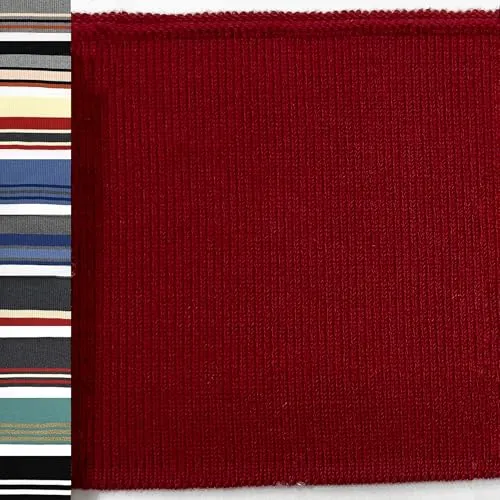 MAGAM-Stoffe Judith Cuff Bündchenstoff Grobstrick gestreift Meterware (18. Rot)