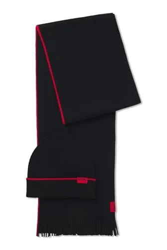 BOSS Zaschel Set: Elegantes Mütze, Schal & Handschuh-Set für Herren - Hochwertiges Set aus 60% Schurwolle und 40% Acryl, bietet optimalen Komfort und Stil für kalte Tage.