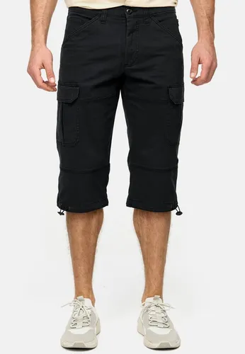 Indicode Herren INStevie 3/4 Cargo-Shorts - Herren-Shorts aus Baumwolle mit 6 praktischen Taschen und individuell einstellbarem Kordelzug – ideal für Freizeit und Outdoor.