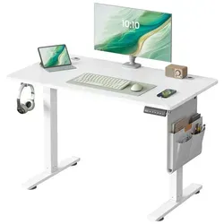 SONGMICS Höhenverstellbarer Elektrischer Schreibtisch mit Memory-Funktion, 100 cm - Flexibel arbeiten: Höhenverstellbar von 72 bis 120 cm für einen einfachen Wechsel zwischen Sitzen und Stehen. Robuste Verarbeitung mit 4 Speicherhöhen und USB-C-Anschluss für schnelles Laden.