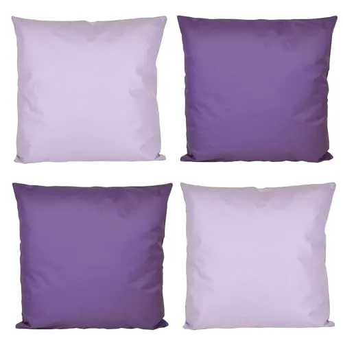 Coen Bakker Jack 4X Outdoor Lounge Kissen 45x45cm viele Farben Dekokissen inkl. Füllung Wasserfest Sitzkissen Garten Stuhl, Farbe:2X Flieder - 2X Lila