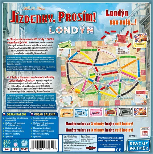 Days of Wonder Fahrten, bitte! London - Gesellschaftsspiel - Spannendes Gesellschaftsspiel für ab 8 Jahren, fördert strategisches Denken und Teamarbeit, ideal für Familienabende.