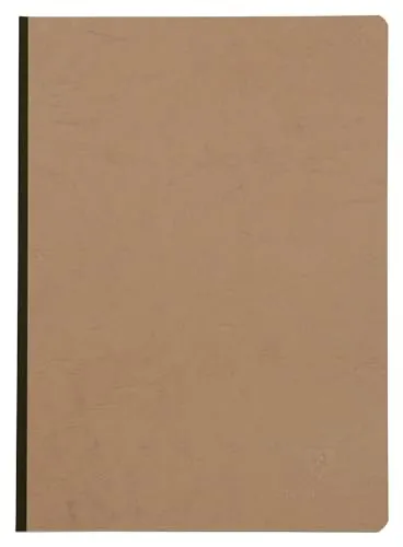 Clairefontaine 79140C Heft A4, Leinen, Age Bag, blanko, 96 Blatt, braun Tabakbraun