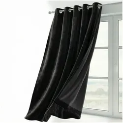 Beautex Verdunkelungsvorhang Samt Ösen Gardine in schwarz von Beautex