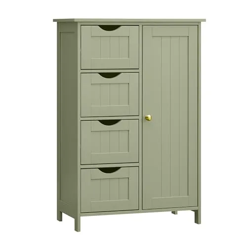 Produktbild VASAGLE Badezimmerschrank, schmaler Badschrank mit 4 Schubladen