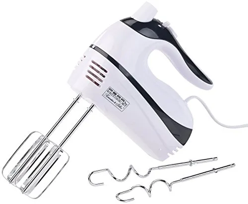 Rosenstein & Söhne Handmixer - Handmixer mit 5 Geschwindigkeiten und Turbo-Funktion, ideal zum Rühren, Mixen und Kneten. Ergonomischer Griff für komfortables Arbeiten und bis zu 500 Watt Leistung.