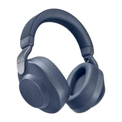 Jabra Elite 85h Over-Ear Kopfhörer – Kabellose Kopfhörer mit Noise Cancellation in Marine-Blau - Erleben Sie erstklassigen Sound mit SmartSound-Technologie, die Umgebungsgeräusche analysiert. Genießen Sie bis zu 41 Stunden Musik und telefonieren Sie mit höchster Anrufqualität dank 8 Mikrofonen.