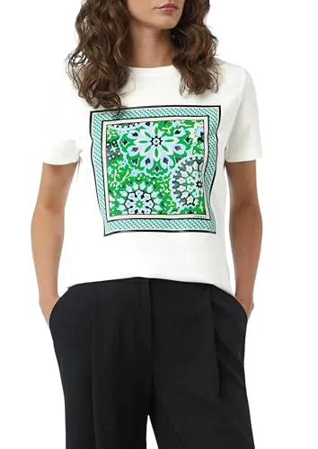 Comma T-Shirt aus Baumwollmix mit Artwork