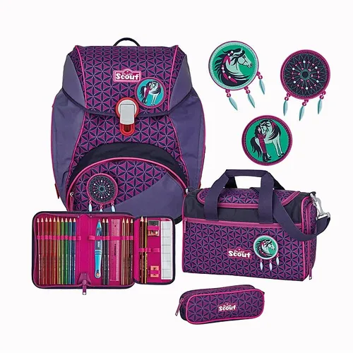 Schulranzen Mädchen Scout ALPHA Superflash Dreamcatcher 5-teiliges Set