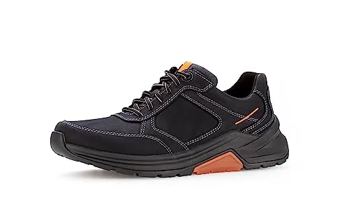 GABOR ROLLINGSOFT Sneaker für Herren, Größe 43, Nachtblau - Sportliche Herren Sneaker aus gefettetem Nubukleder mit rutschhemmender Gummi-Laufsohle. Ideal für den Alltag und bequem durch herausnehmbare Innensohle.