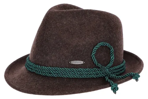 Steigenhöfer Manufaktur Trachtenhut Herren JAKOB - bayrischer Wanderhut Dreispitz aus 100% Schurwolle Größenverstellbar und integriertes Schweißband, Ideal fürs Oktoberfest